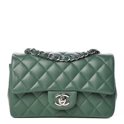 Chanel Lambskin Quilted Mini Rectangular Flap Green 1 of 9