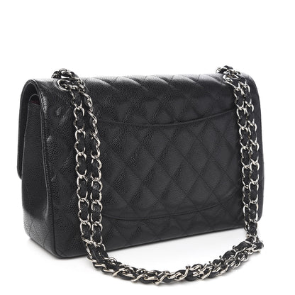 Chanel Caviar Quilted Jumbo Double Flap Black 2 of 9
