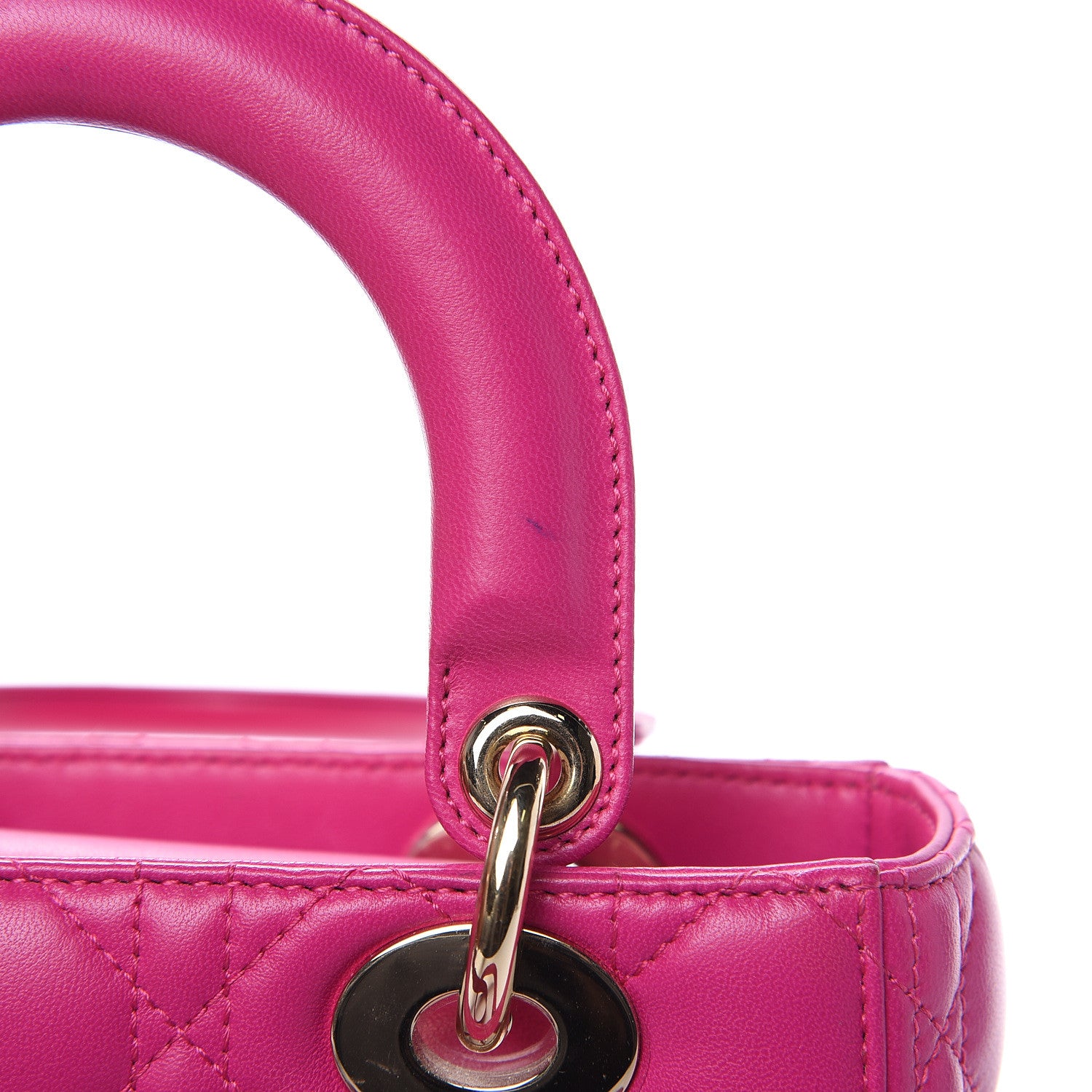 Christian Dior Lambskin Cannage Small Lucky Badges My Lady Dior Magenta 12 of 14