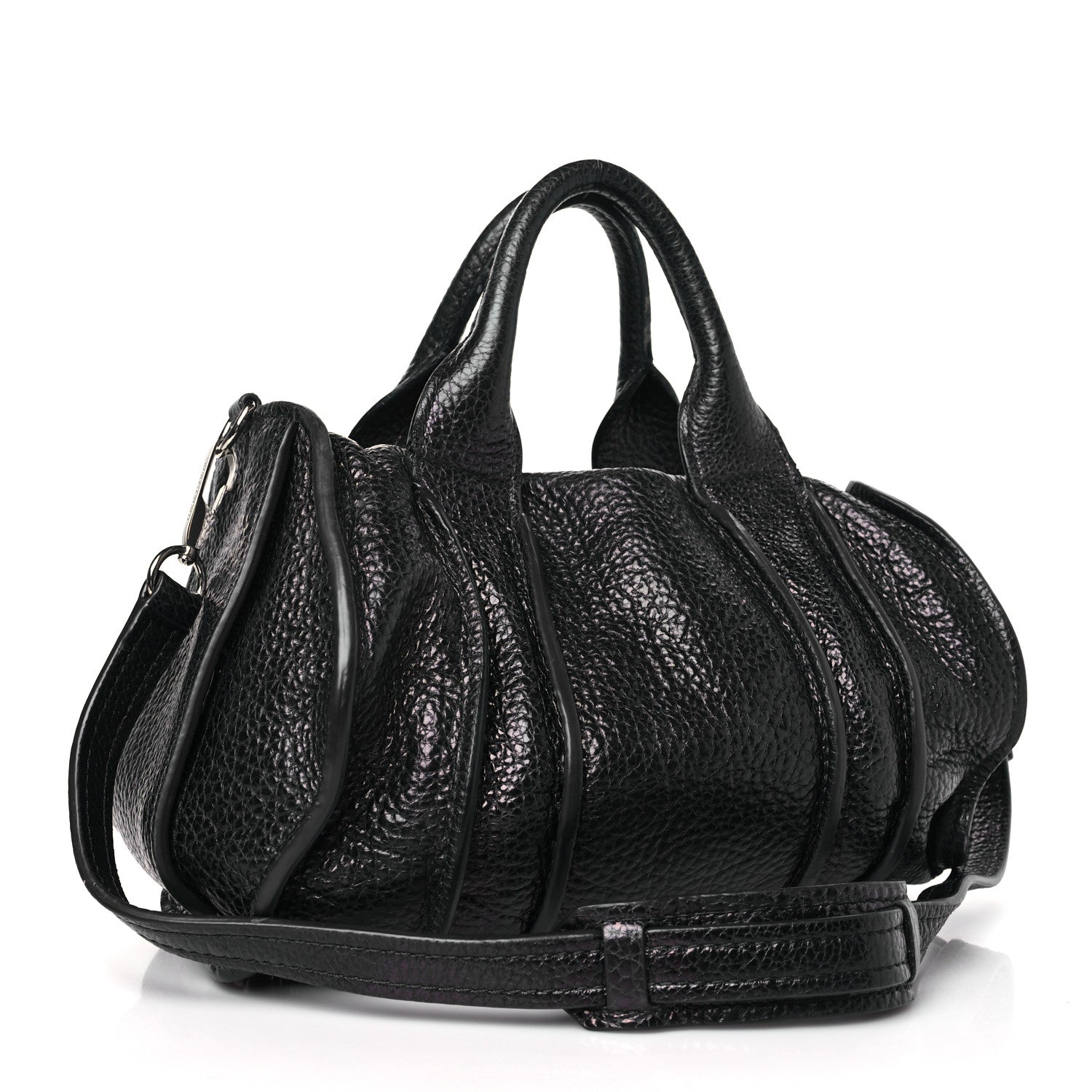 Alexander Wang Pebbled Lambskin Inside Out Rocco Black Nickel Hardware 3 of 10