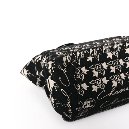 Chanel Canvas Camellia Flower Tote Black 8 of 9