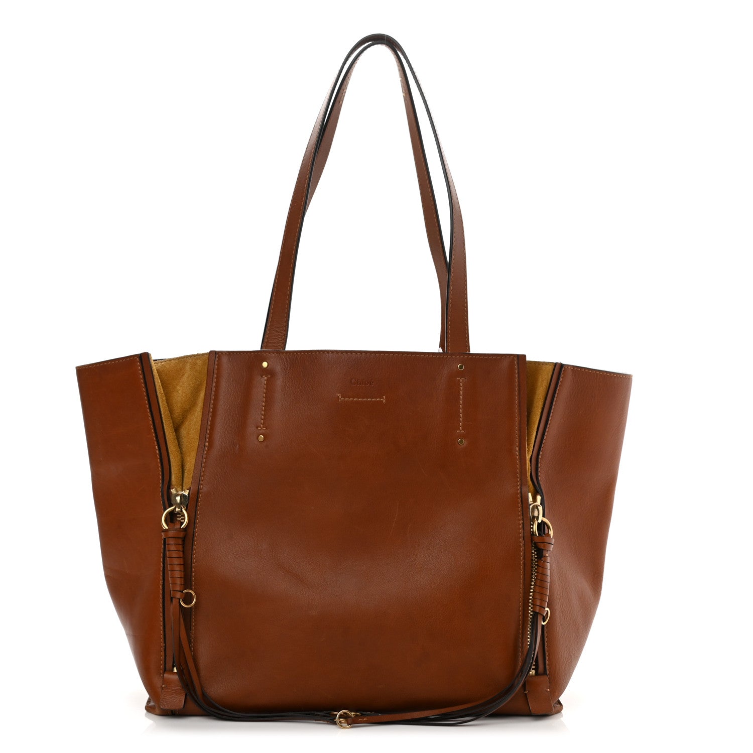 Chloe Smooth Calfskin Medium Milo Shopping Tote Caramel 1 of 7