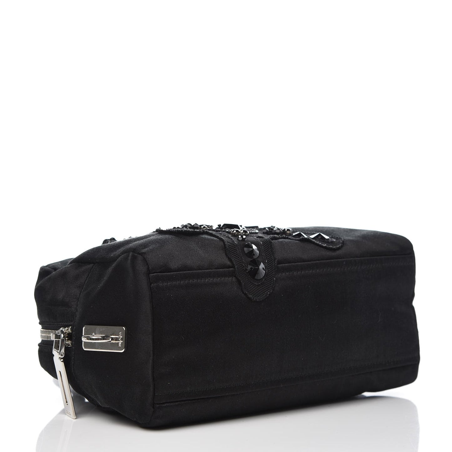 Nylon Satin Bear Mini Handle Bag Nero Black