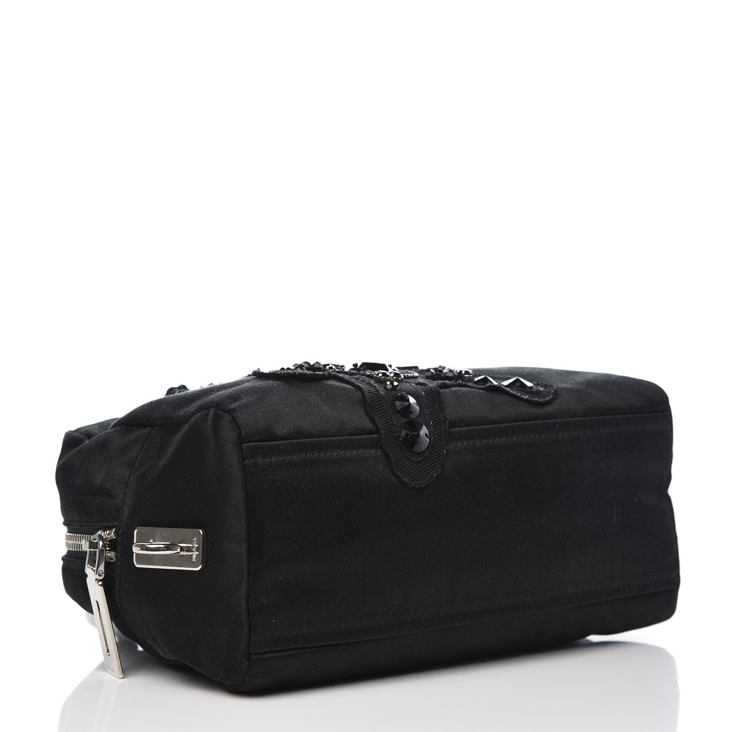 Prada Nylon Satin Bear Mini Handle Bag Nero Black 4 of 7