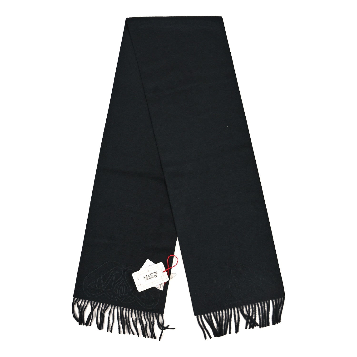 Alexander McQueen Cashmere Seal Embossed Scarf Black 2 of 4