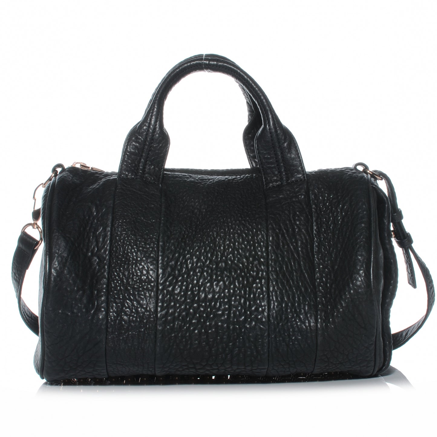 Leather Rocco w Rose Gold Hardware Black