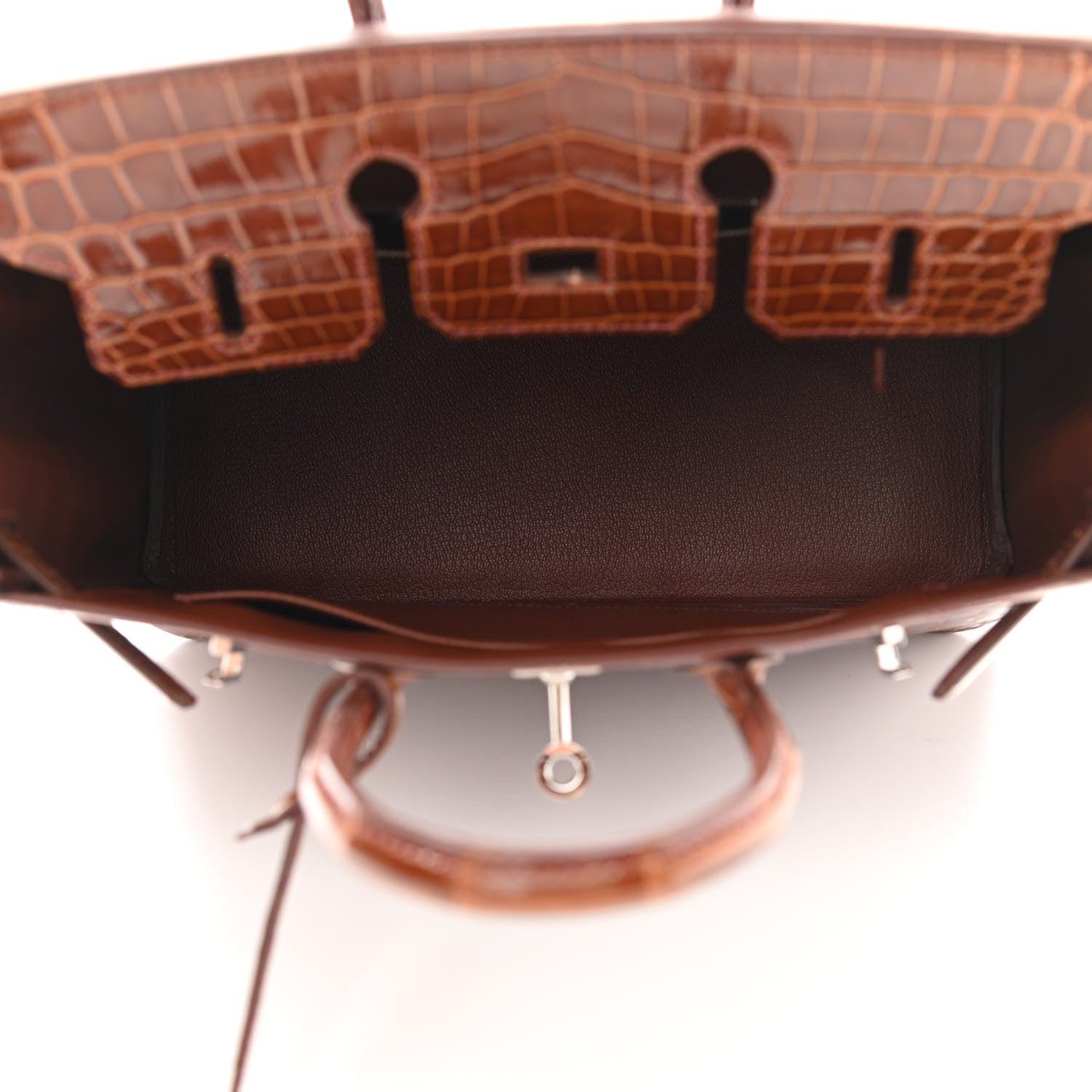 Hermes Shiny Niloticus Crocodile Birkin 25 Miel 6 of 11