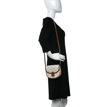 Celine Triomphe Canvas Calfskin Mini Besace Bag White 2 of 9
