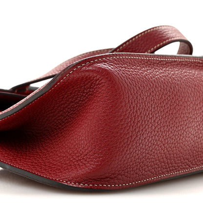 Hermes Taurillon Clemence Halzan 31 GM Rouge H 8 of 13