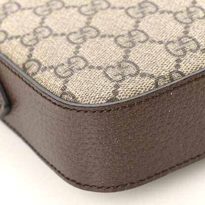 Gucci GG Supreme Monogram Textured Dollar Calfskin Web Ophidia Wristlet Shoulder Bag Beige Ebony New Acero 7 of 9