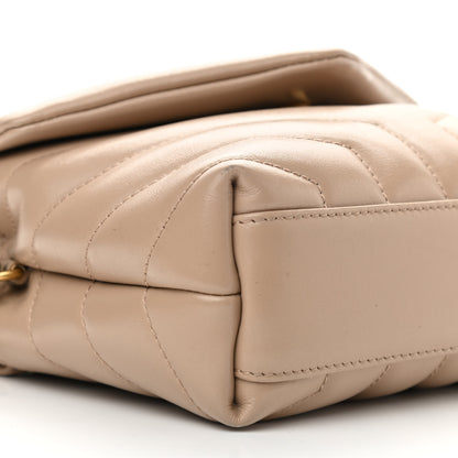 Saint Laurent Calfskin Y Quilted Monogram Toy Loulou Crossbody Bag Dark Beige 10 of 12
