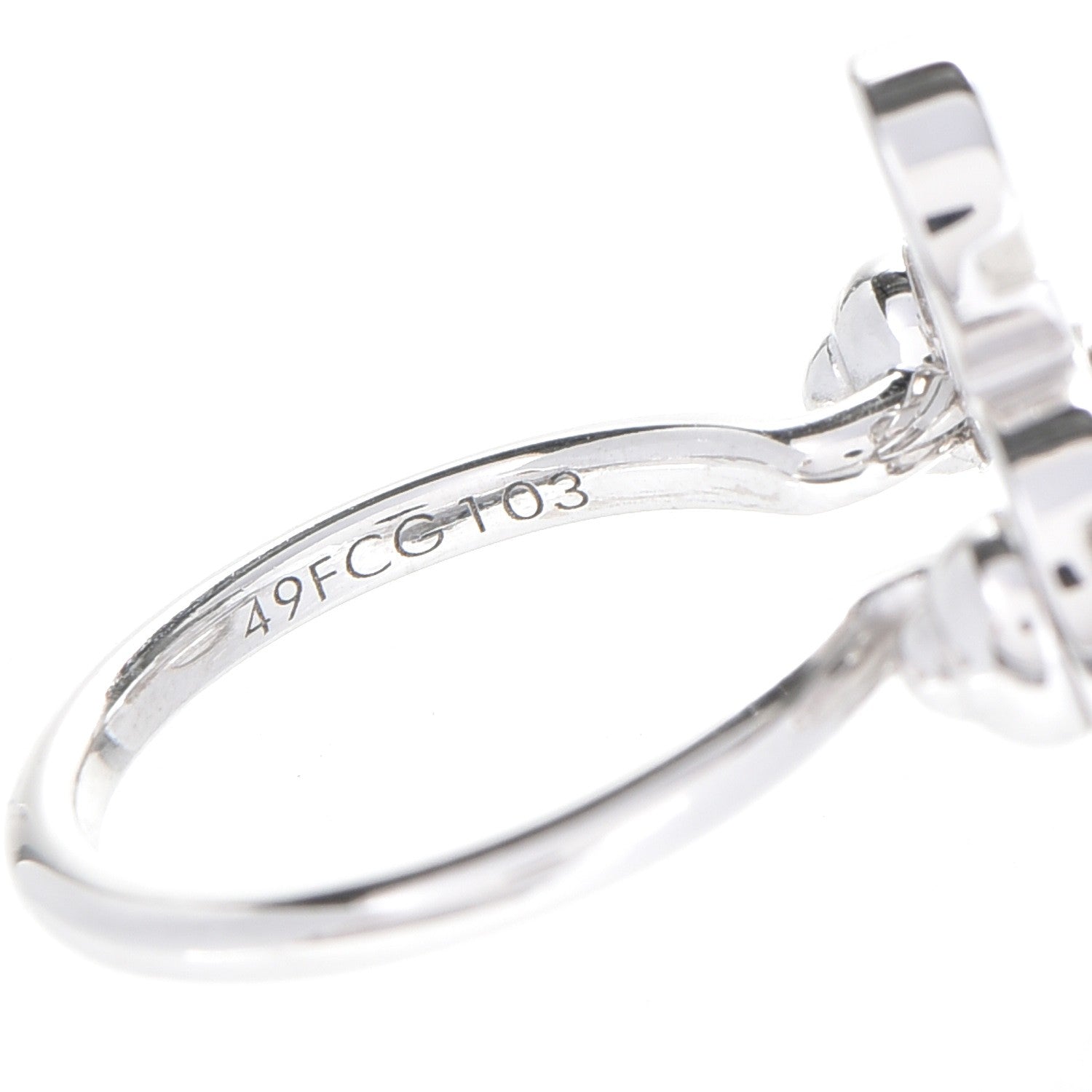 Louis Vuitton 18K White Gold Petite Fleur Ring 5 6 of 7