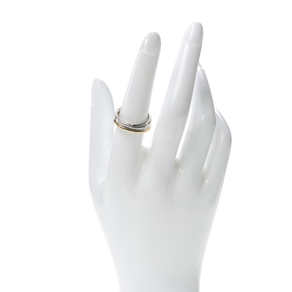 David Yurman Sterling Silver 14K Yellow Gold Narrow Crossover Ring 56 7.5 2 of 5