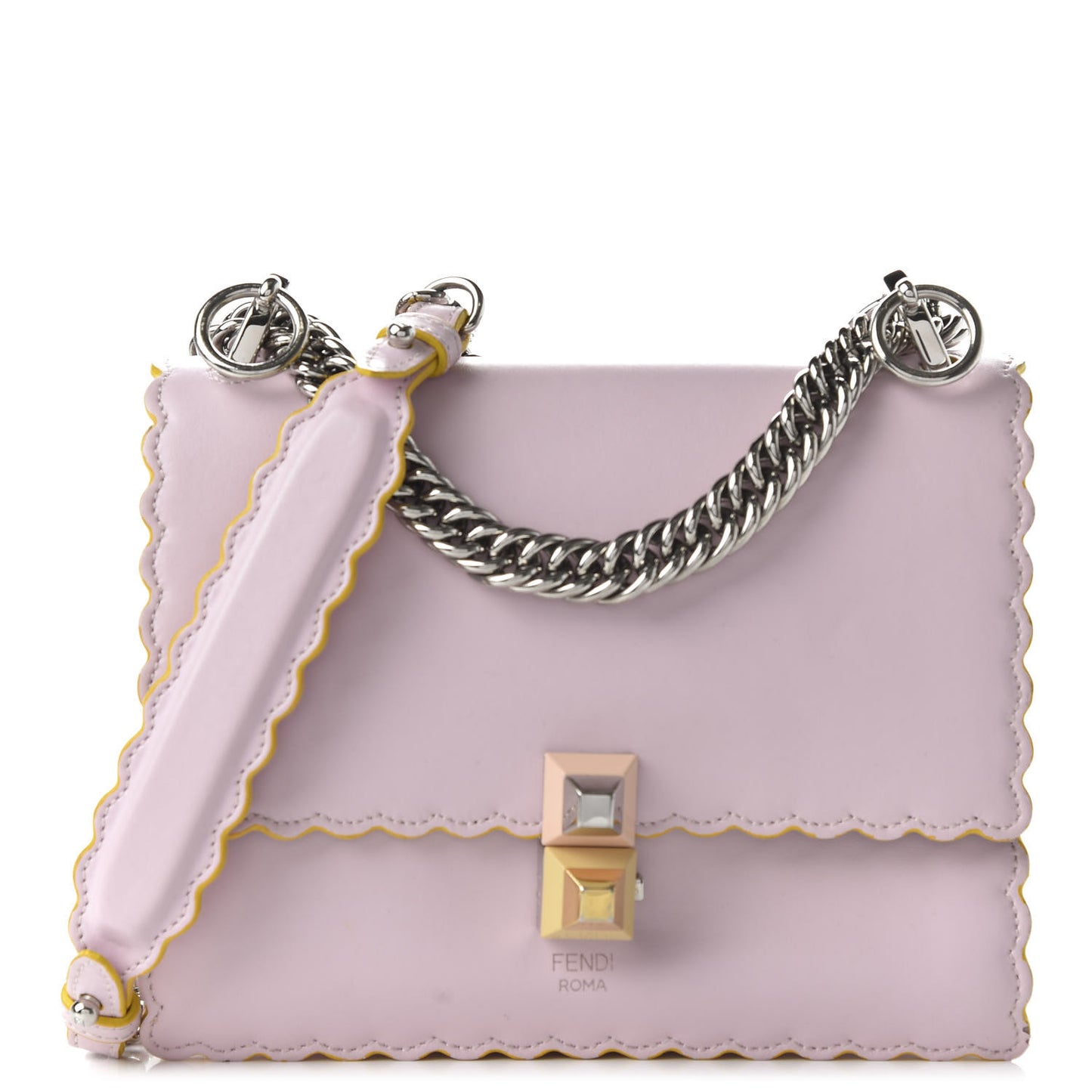 Vitello Liberty Scalloped Studded Small Kan I Shoulder Bag Peonia
