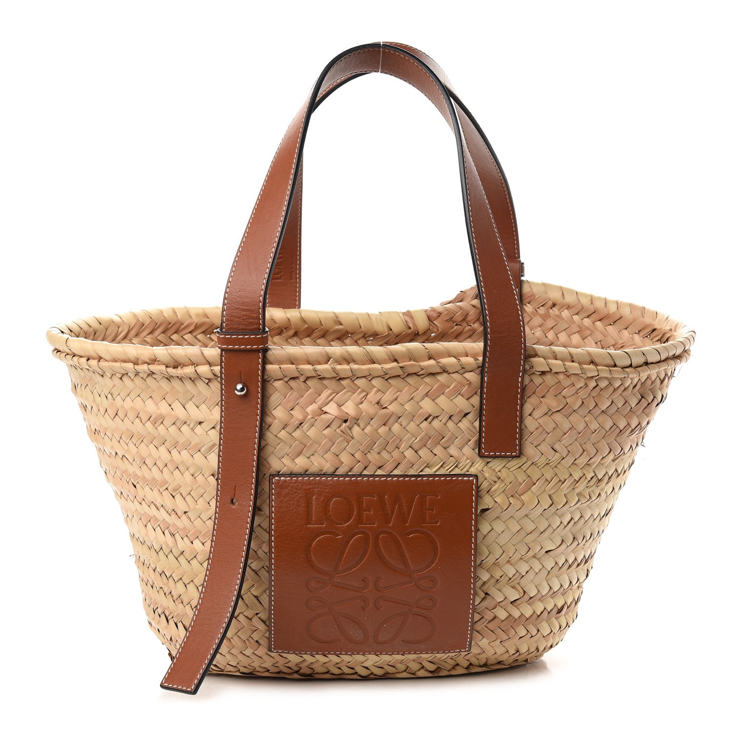 Raffia Medium Basket Tote Bag Natural Tan