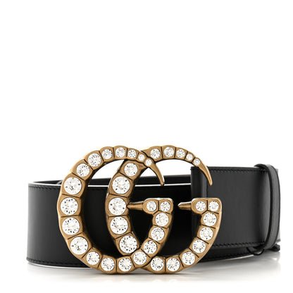 Gucci Calfskin Crystal Double G 55mm Belt 70 28 Black 1 of 6