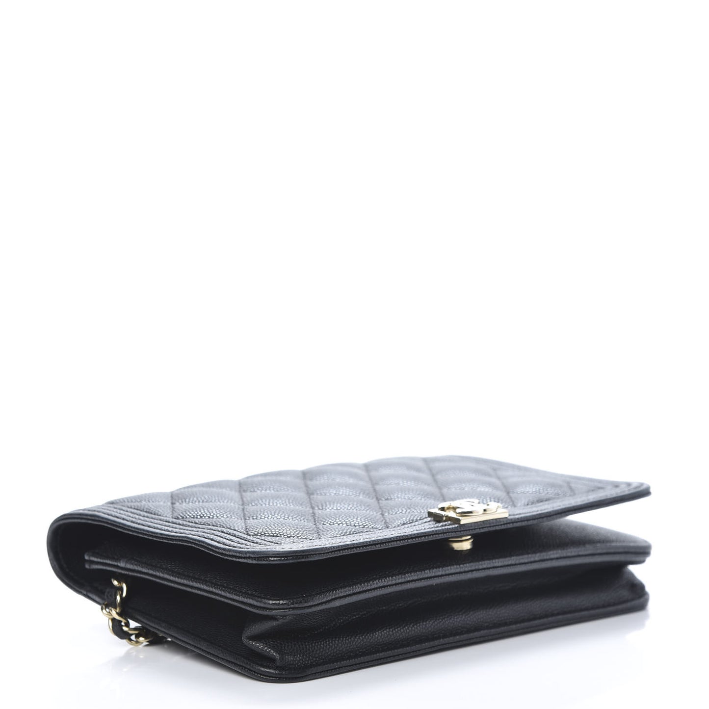 Caviar Quilted Boy Wallet On Chain WOC Black