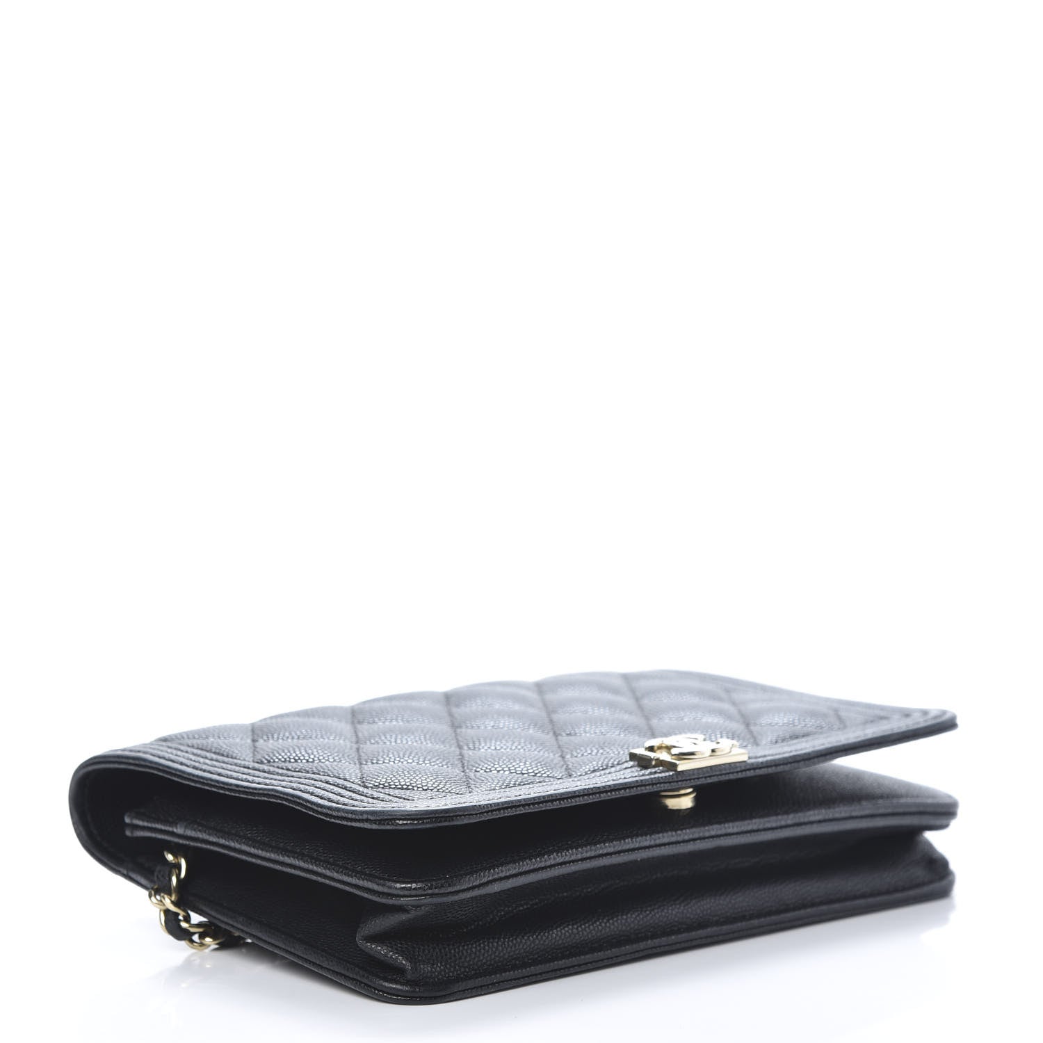 Chanel Caviar Quilted Boy Wallet On Chain WOC Black 4 of 15
