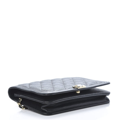 Chanel Caviar Quilted Boy Wallet On Chain WOC Black 4 of 15