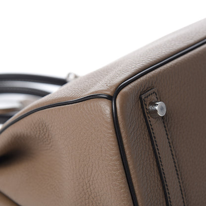 Hermes Togo Horseshoe Birkin 30 Black Etoupe 24 of 29