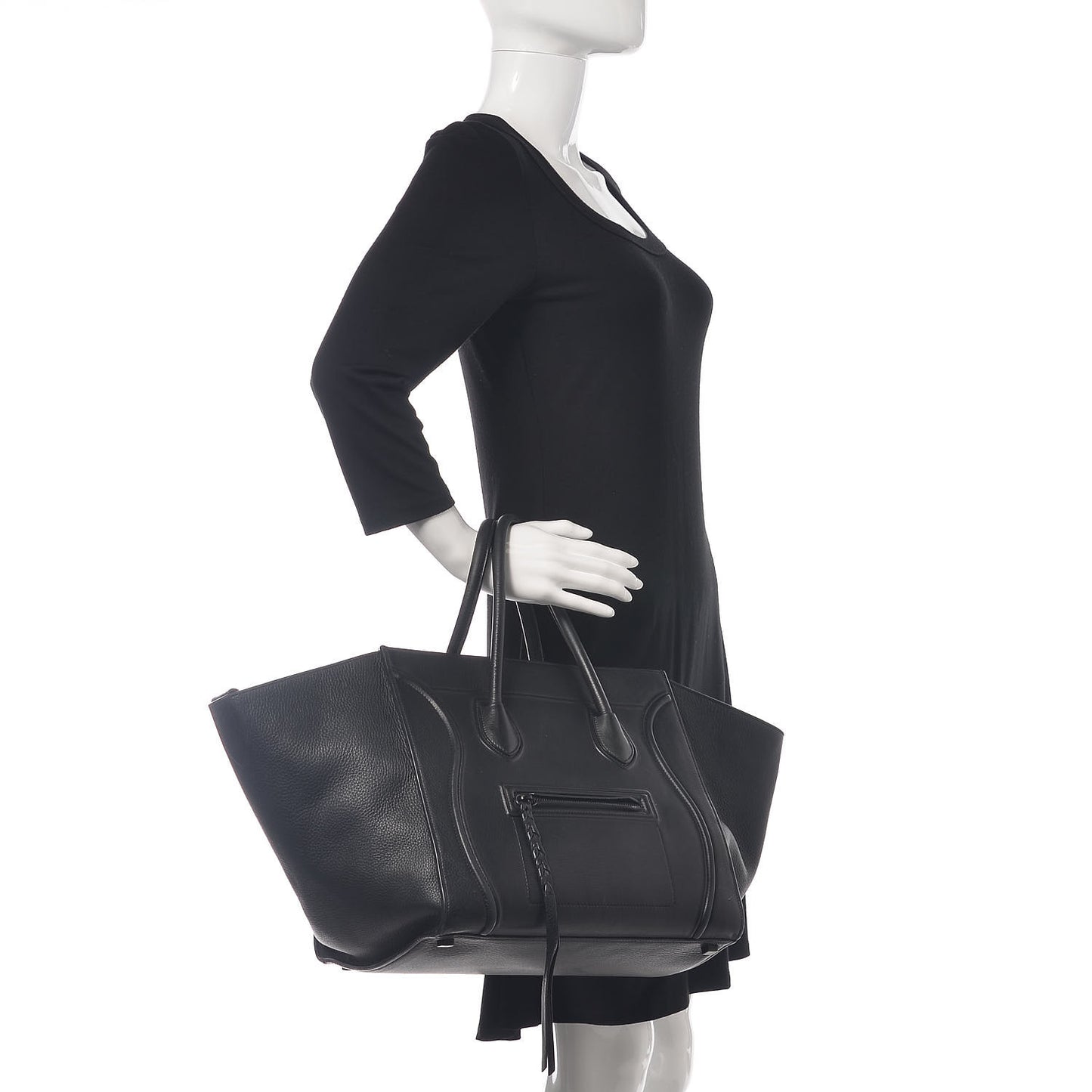 Supple Calfskin Medium Phantom Luggage Black