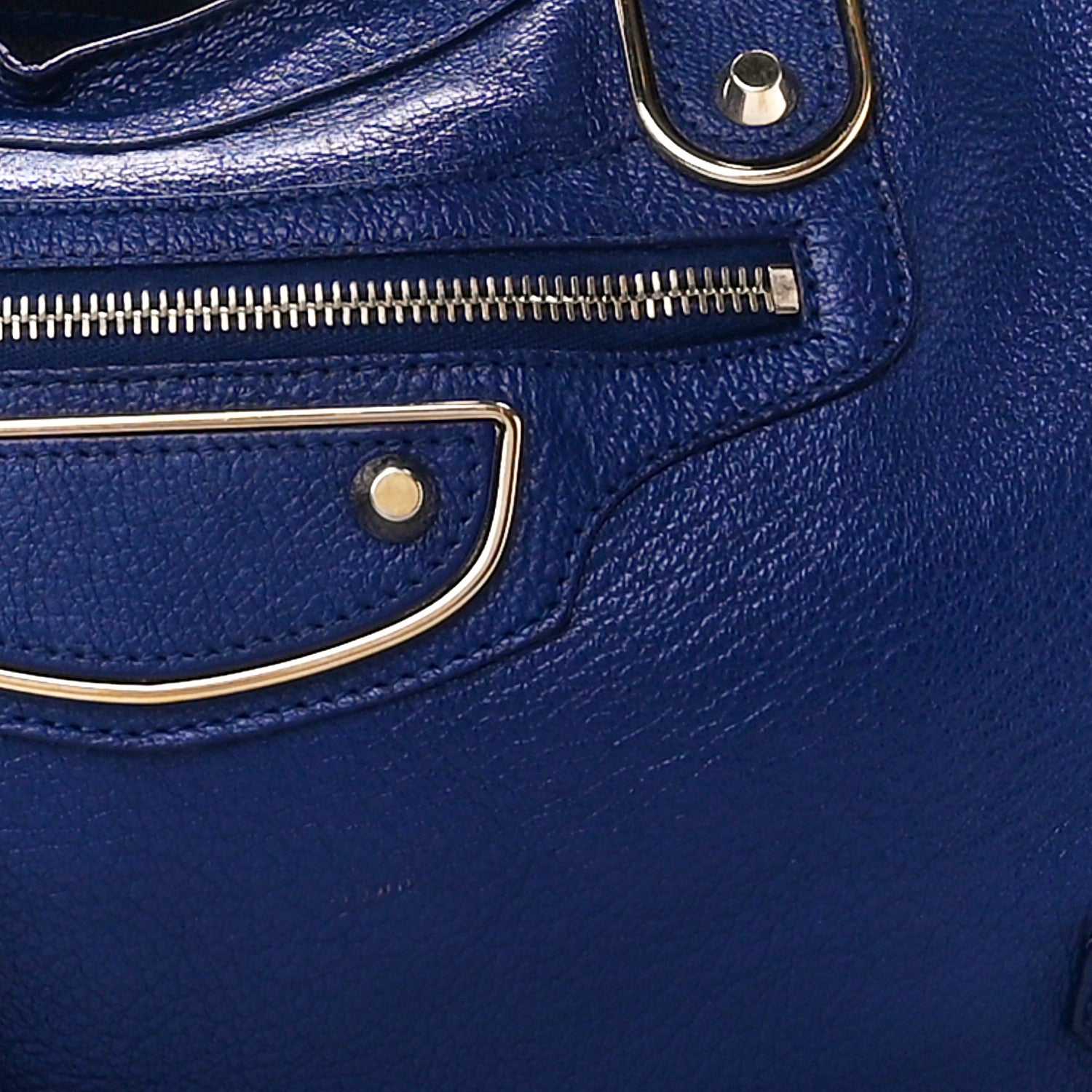 Balenciaga Chevre Hamilton Gold Metallic Edge Hardware City Bleu Roi 9 of 11