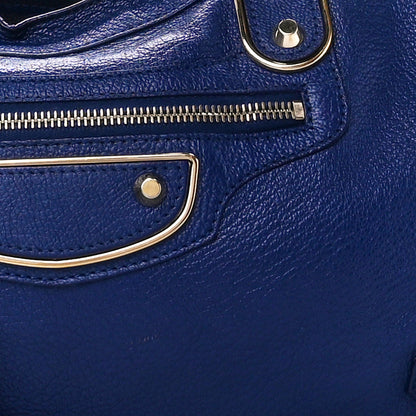Balenciaga Chevre Hamilton Gold Metallic Edge Hardware City Bleu Roi 9 of 11