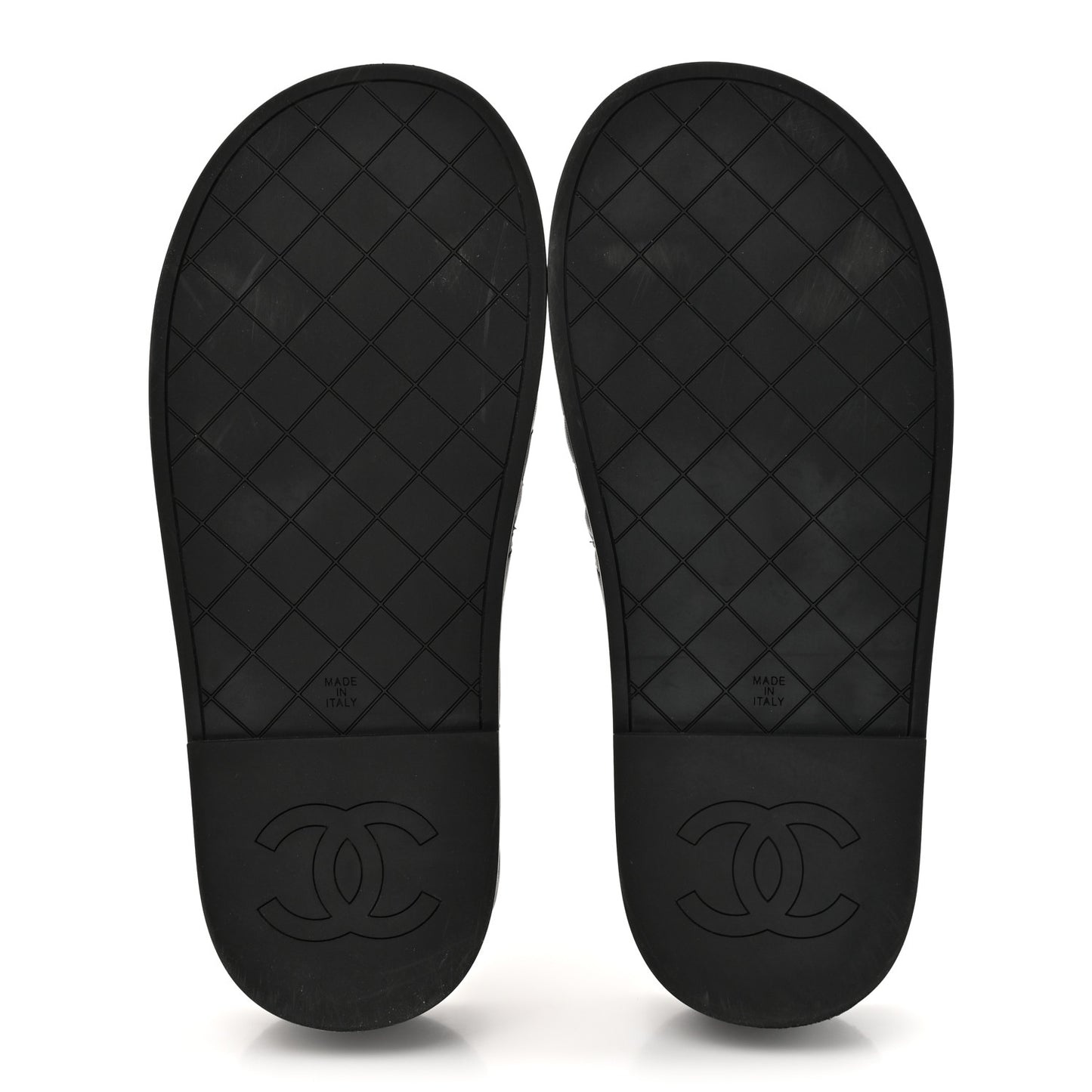 Lambskin Quilted CC Mules Sandals 38 Black