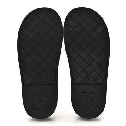 Chanel Lambskin Quilted CC Mules Sandals 38 Black 6 of 9