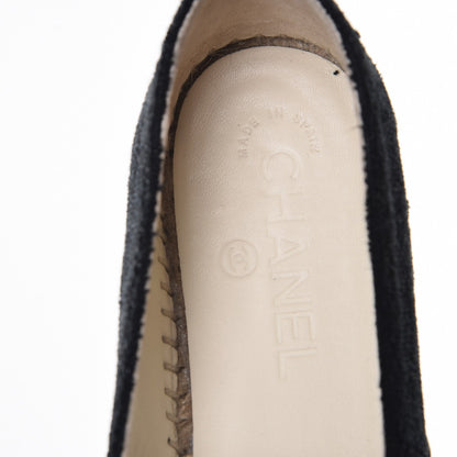 Chanel Tweed Patent CC Espadrilles 37 Black 8 of 9