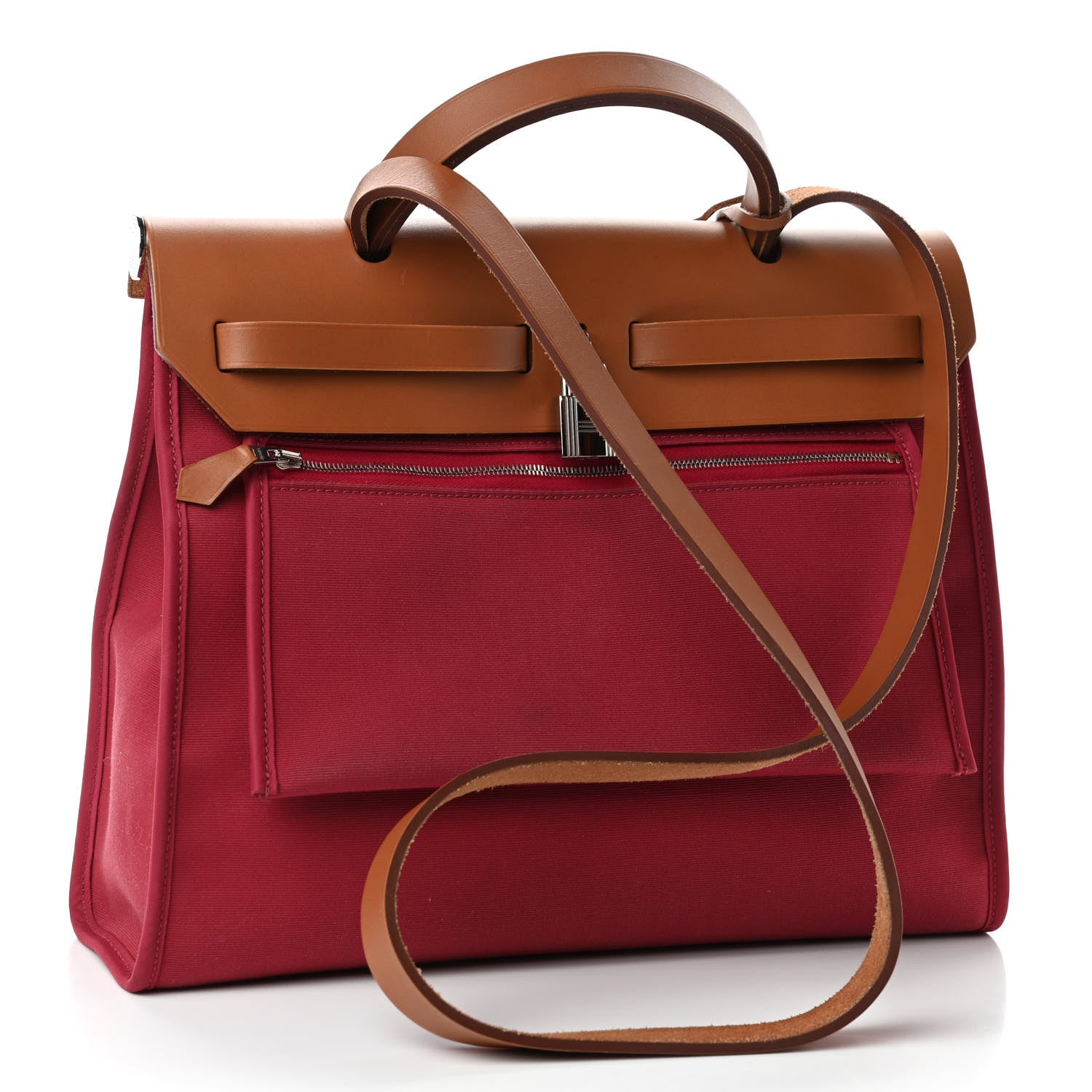 Hermes Vache Hunter Toile Herbag Zip 31 PM Rubis 2 of 4