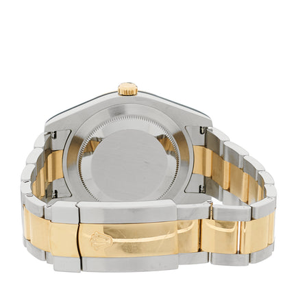Rolex Stainless Steel 18K Yellow Gold 41mm Oyster Perpetual Datejust II Watch Black Roman 116333 3 of 5