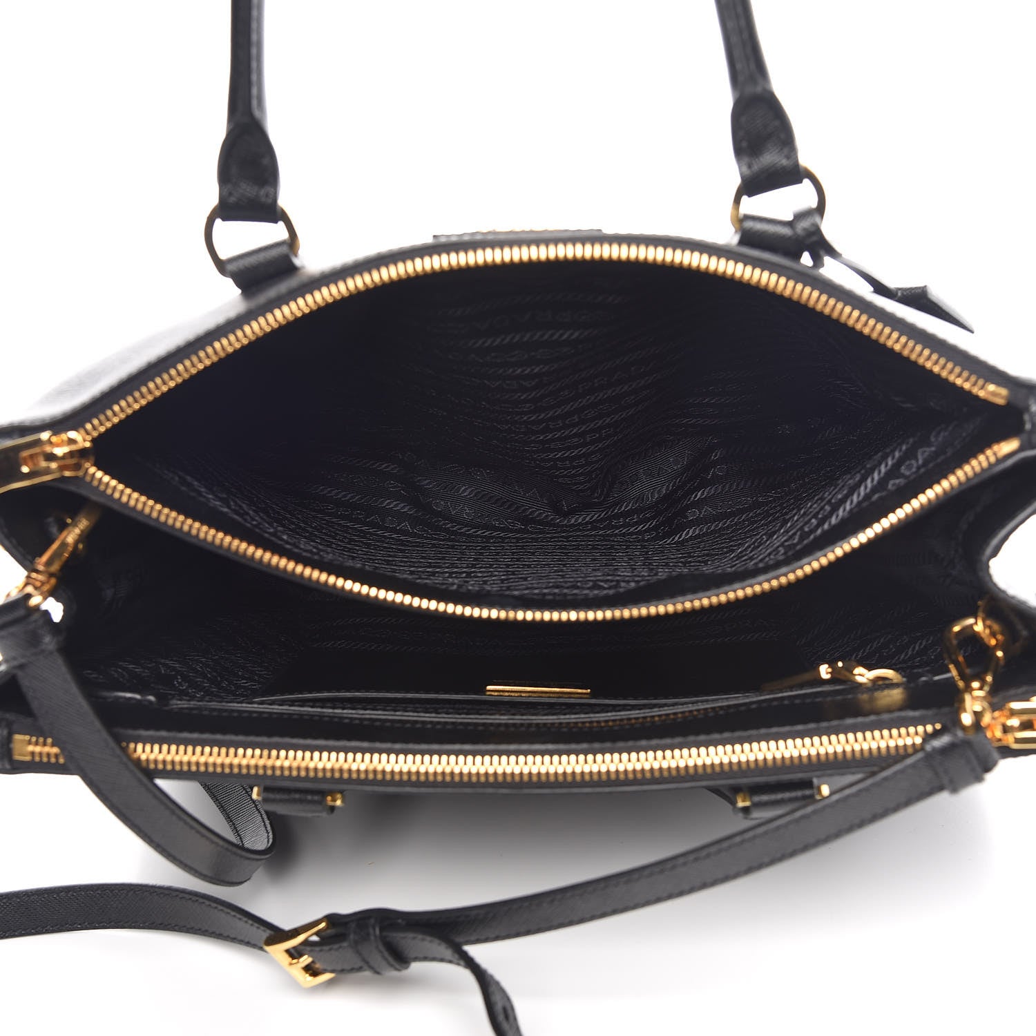Prada Saffiano Medium Galleria Double Zip Tote Black 7 of 12