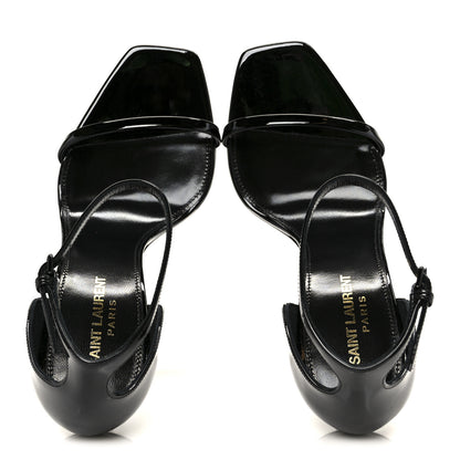 Saint Laurent Vernice Chiffon Opyum 110 Sandals 39 Black 2 of 10