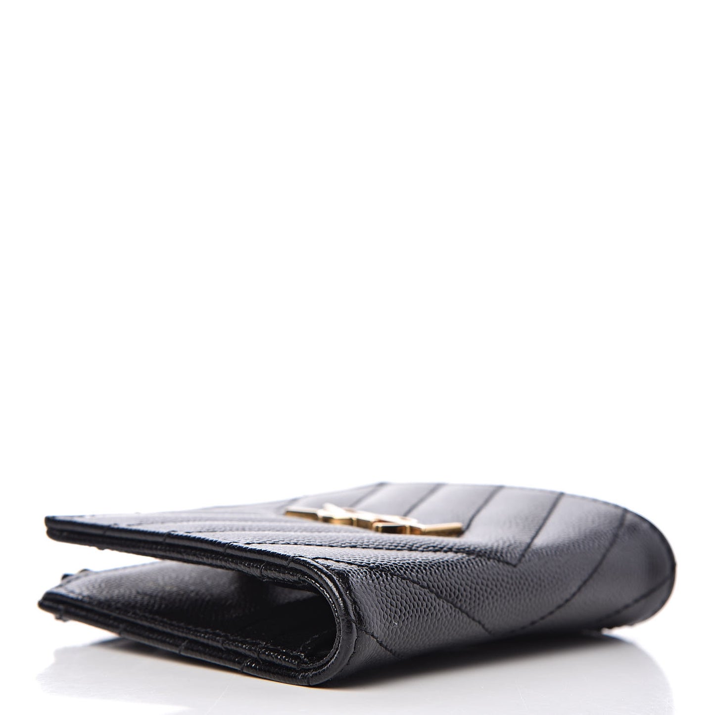 Grain De Poudre Matelasse Chevron Monogram Zipped Card Case Black