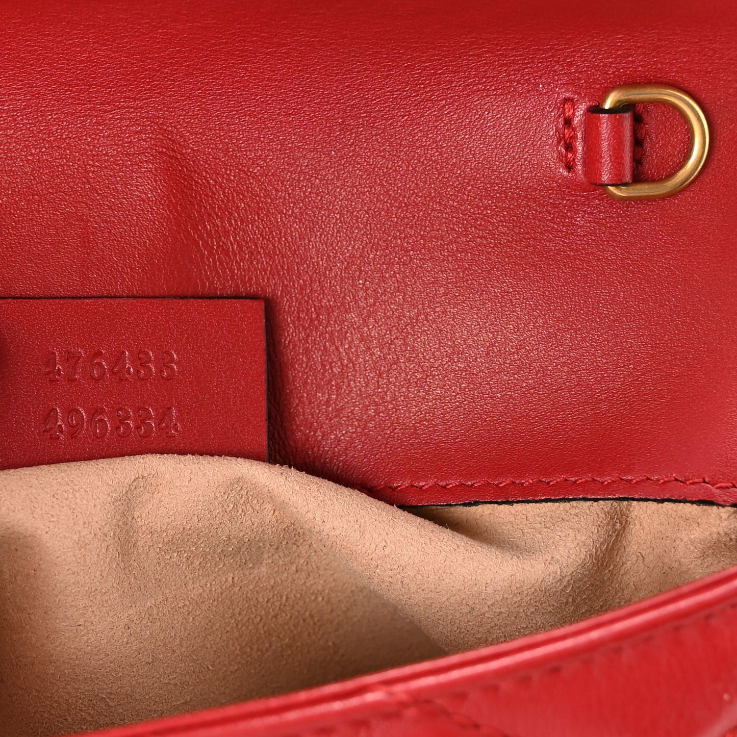 Calfskin Matelasse Super Mini GG Marmont Shoulder Bag Hibiscus Red