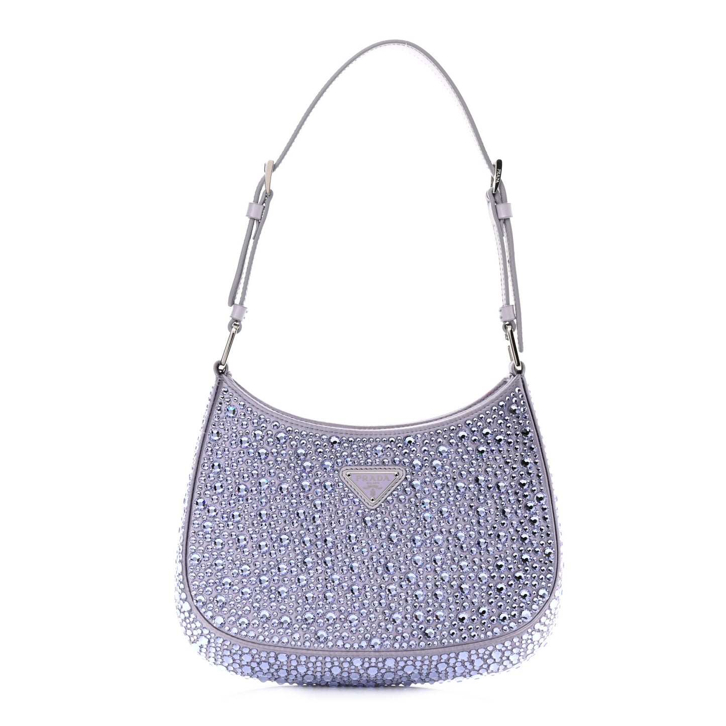 Satin Crystal Cleo Adjustable Strap Shoulder Bag Glicine