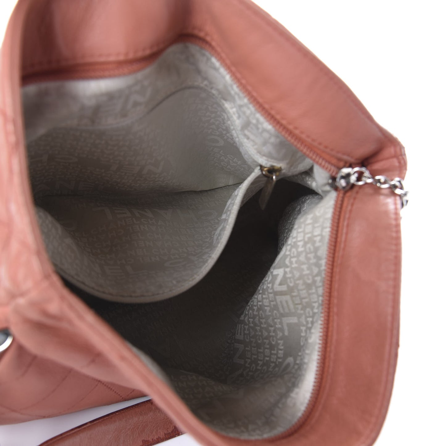 Lambskin Stitched Medium Ultimate Soft Tote Coral