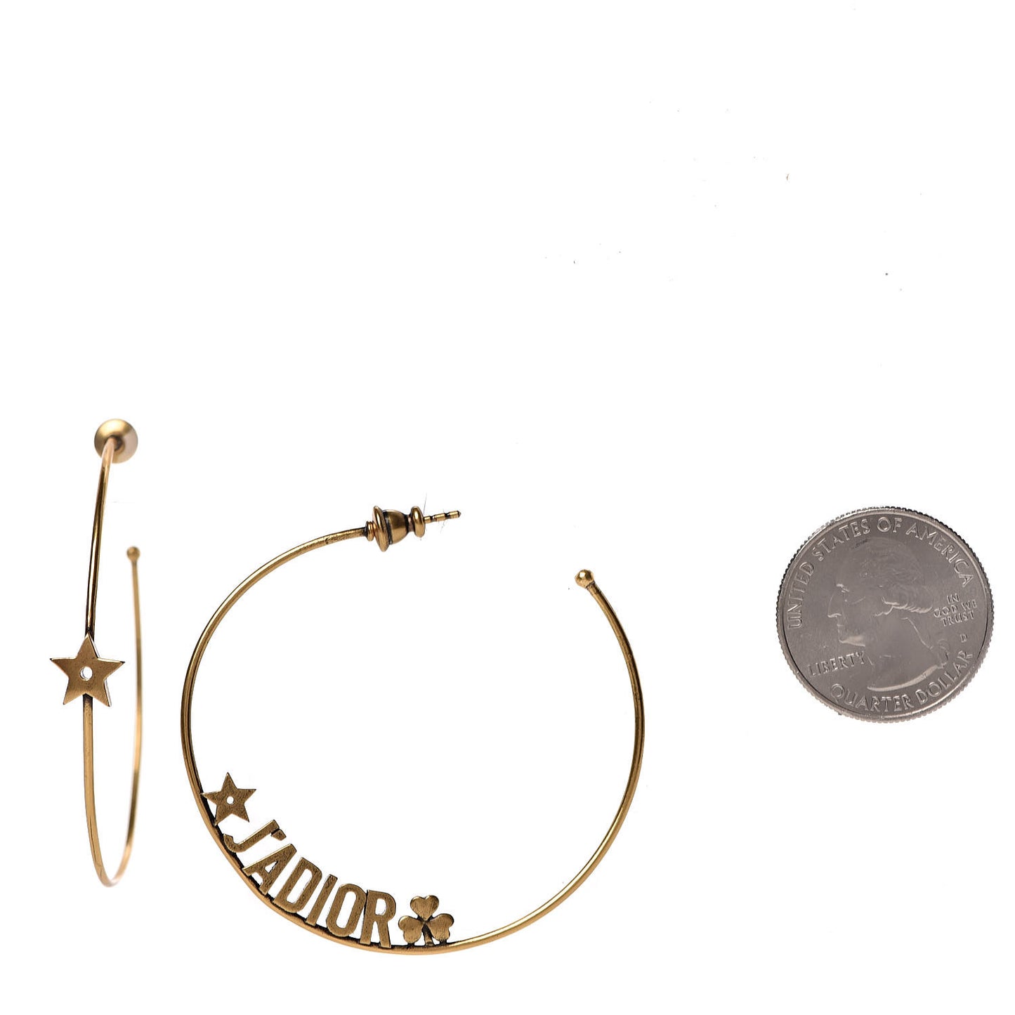 Metal J'Adior Hoop Earrings Aged Gold