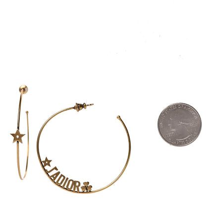 Christian Dior Metal J'Adior Hoop Earrings Aged Gold 2 of 4