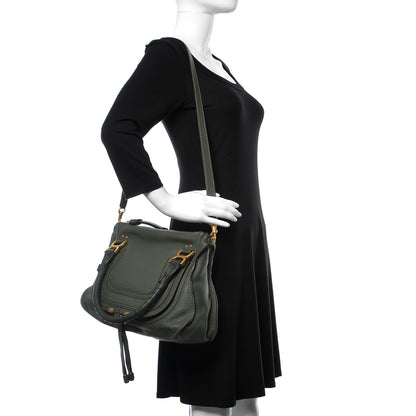 Chloe Calfskin Medium Marcie Satchel Midnight Green 2 of 10