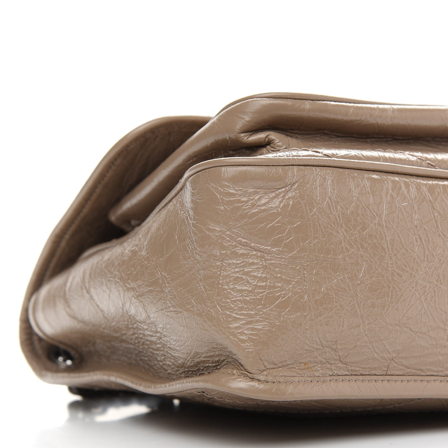 Crinkled Calfskin Matelasse Monogram Medium Niki Chain Satchel Light Natural