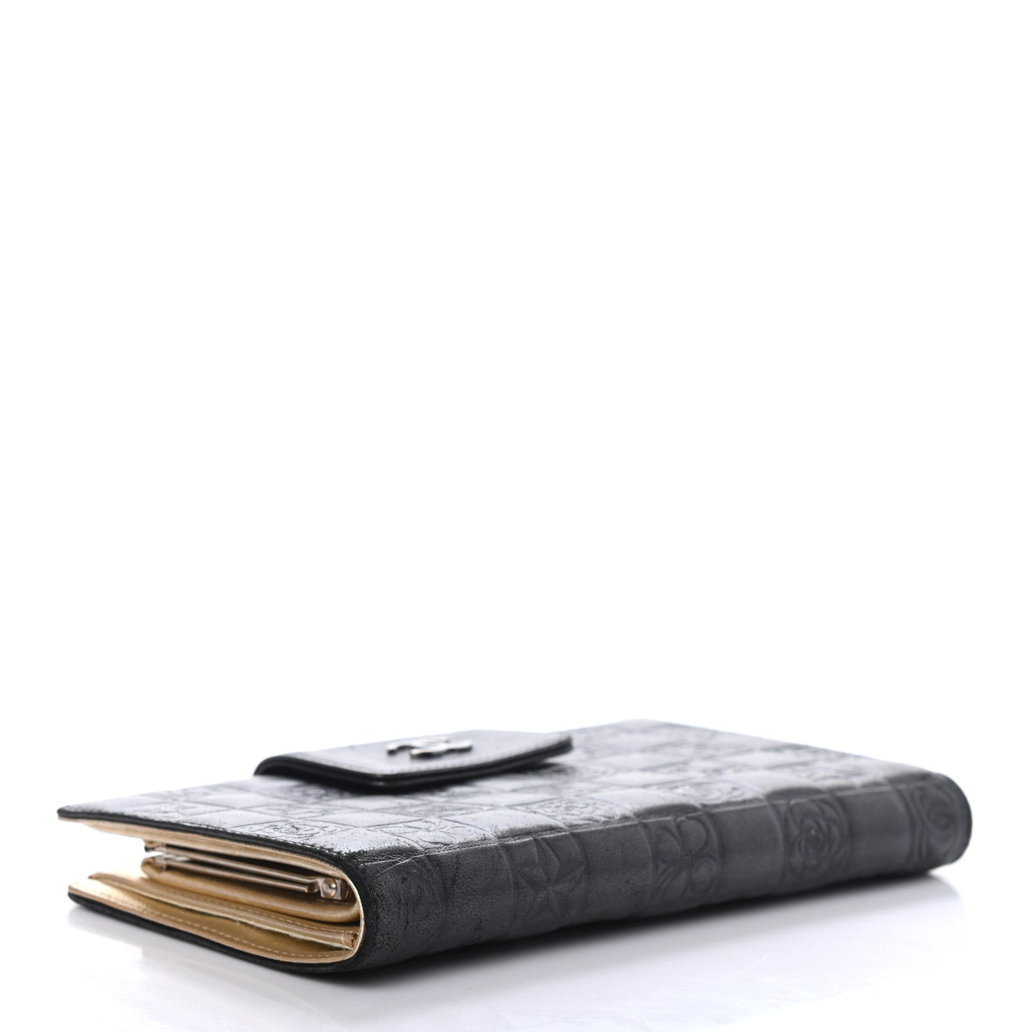 Calfskin Lucky Symbols French Wallet Black
