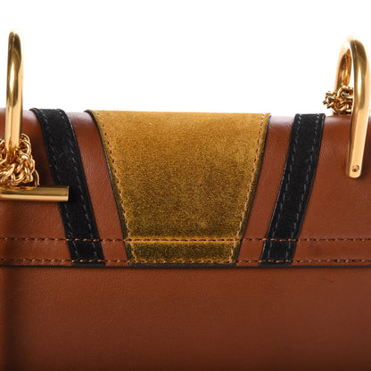 Chloe Suede Calfskin Patchwork Mini Drew Shoulder Bag Tobacco 8 of 8
