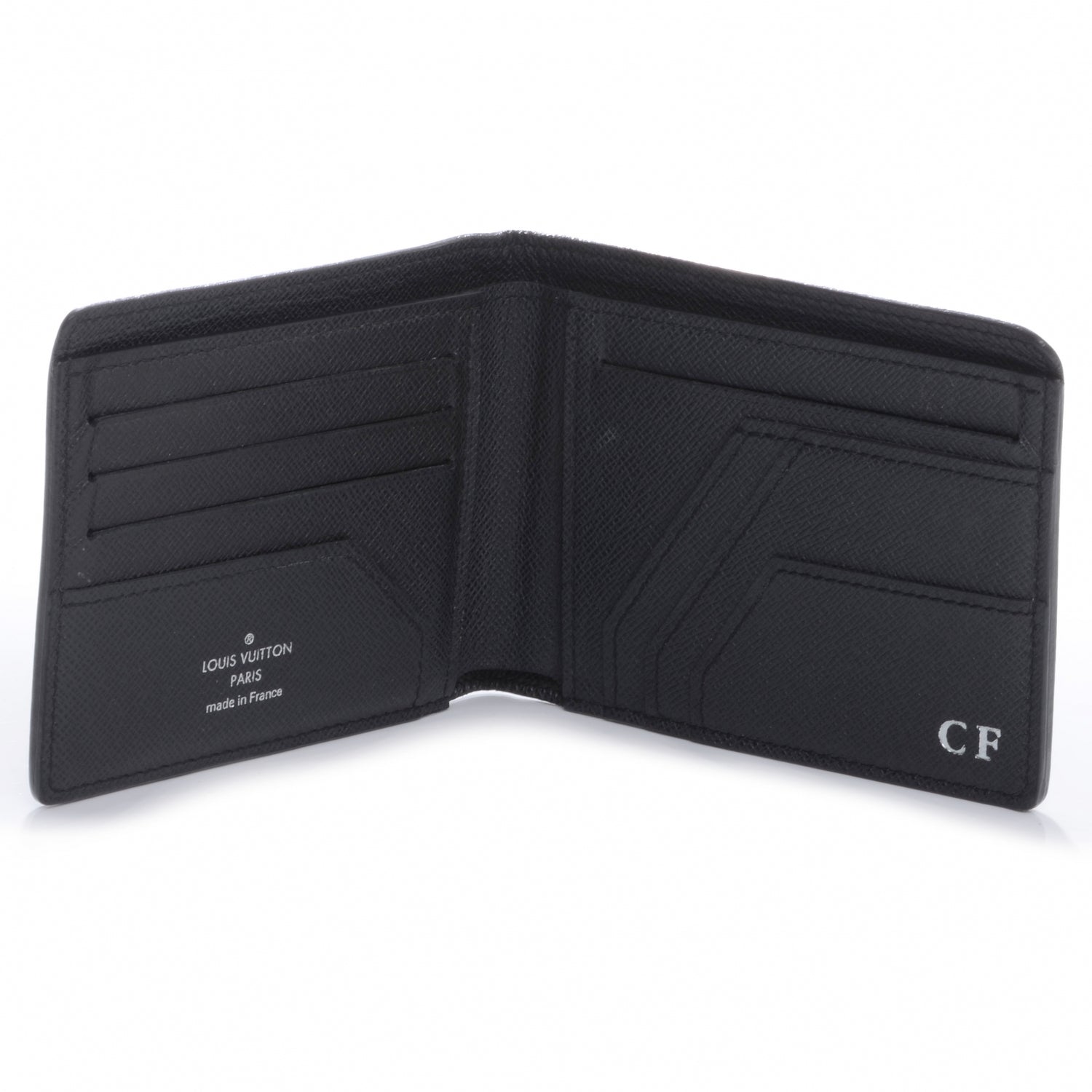 Louis Vuitton Taiga Mens Billfold Wallet 3 Flap Black 4 of 7