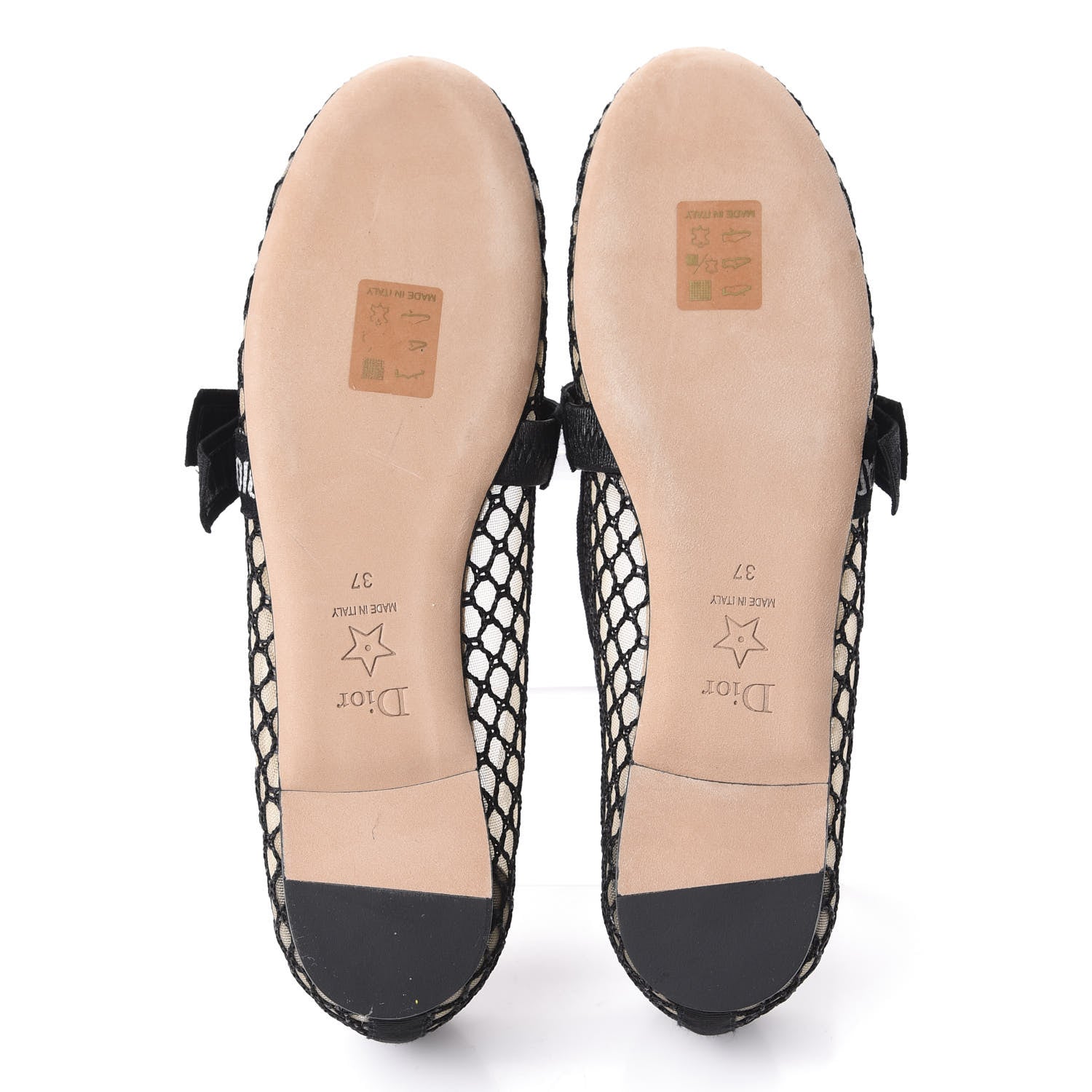 Christian Dior Resille Ribbon Miss J'Adior Ballet Flat 37 Black 6 of 10