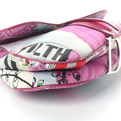 Christian Dior Canvas Filth Saddle Bag Multicolor 8 of 9