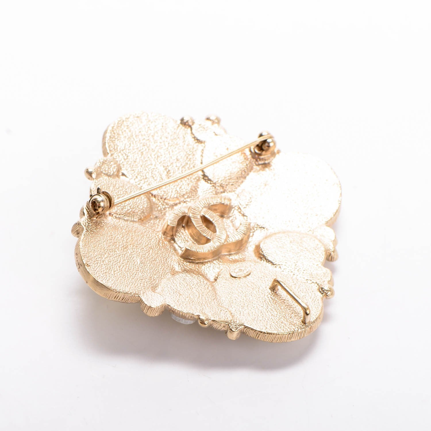 Chanel Pearl Crystal CC Brooch Pearly White 3 of 4