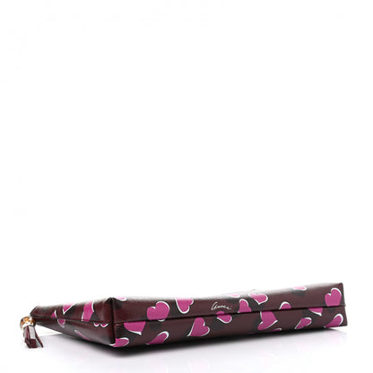 Gucci Calfskin Heartbeat Print Large Pouch New Wine 4 of 7