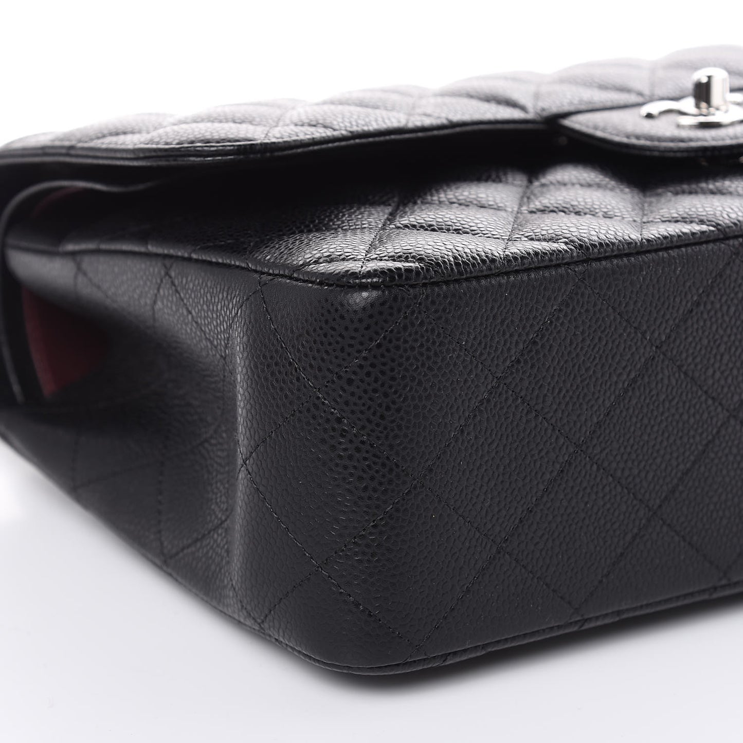 Caviar Quilted Jumbo Double Flap Black